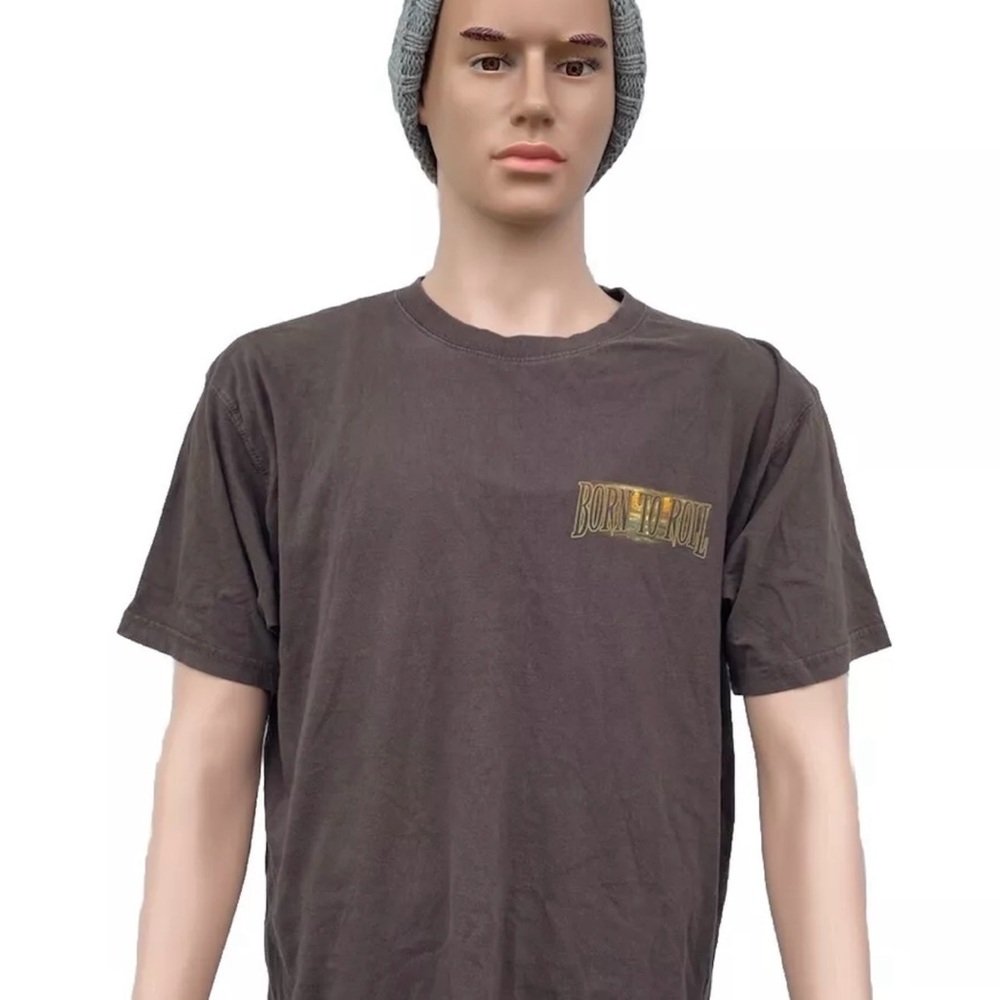 Newport Blue Brown T-Shirt “Born to Roll’ - Picture 2 of 8